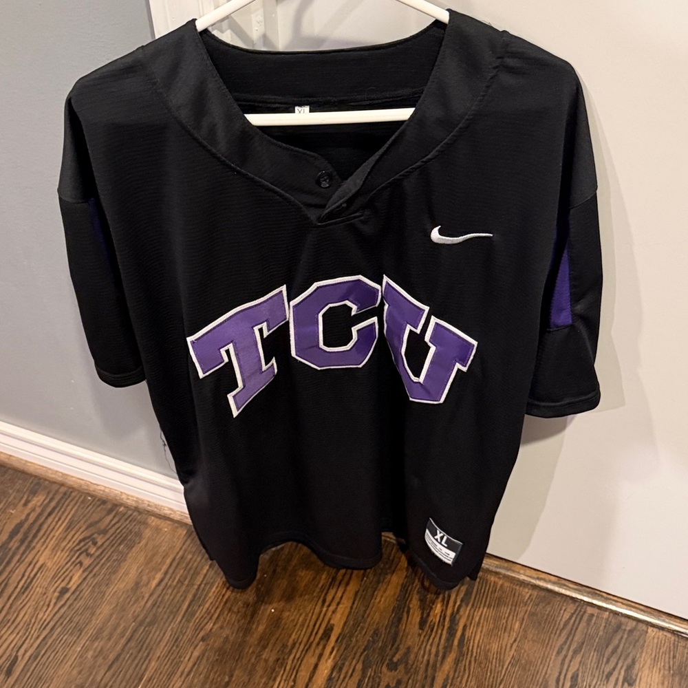 Nike Black and Purple TCU Jersey
